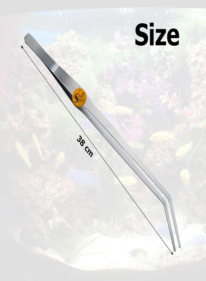 سايج سكوير ملقط حوض السمك المربع من سيج، متين ومرن بما يكفي، مريح وسهل الاستخدام، مقبض مستقيم مانع للانزلاق، مصنوع من الفولاذ، مناسب لحمل الديدان والزواحف والسحالي (38 سم). - Image 4